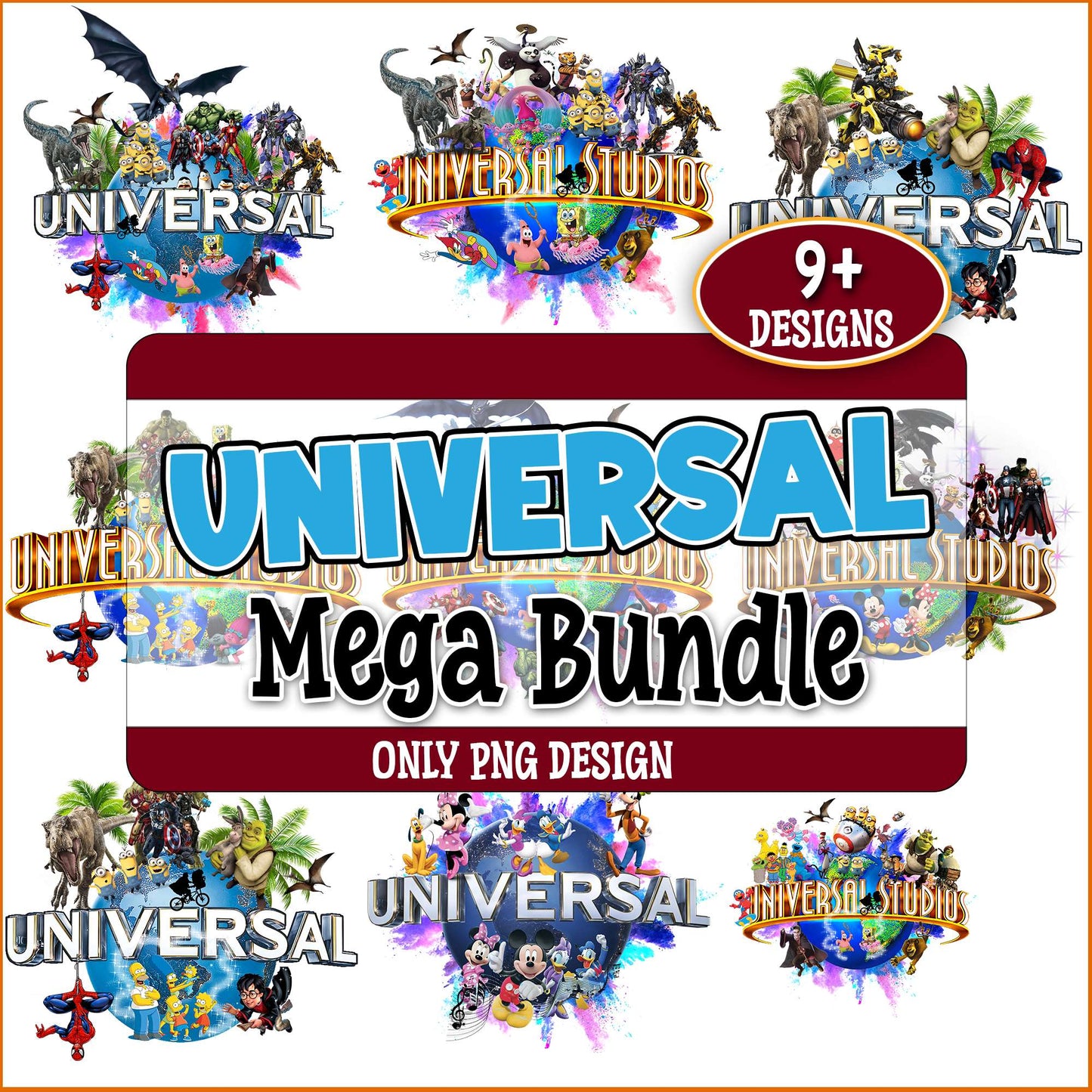 Univerversal studios art png bundle