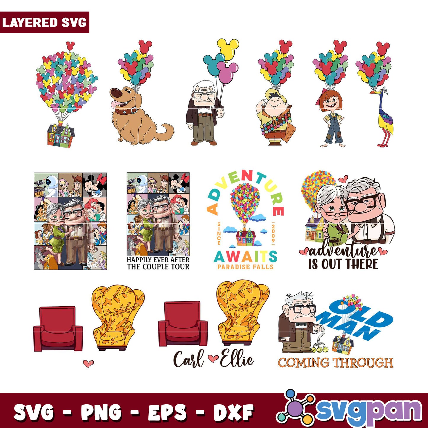 Up SVG Bundle Carl & Ellie Designs