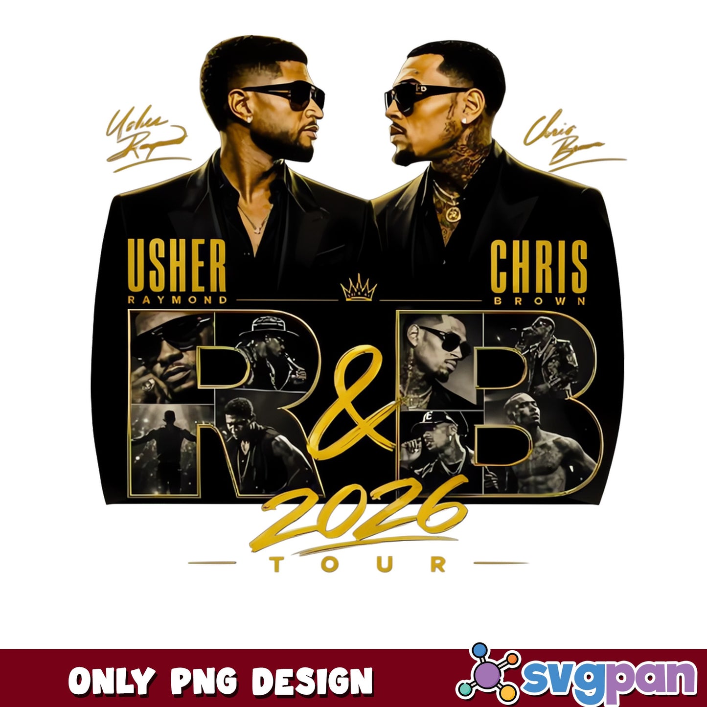 Usher And Chris Brown RnB Tour 2026, Concert PNG, Music PNG