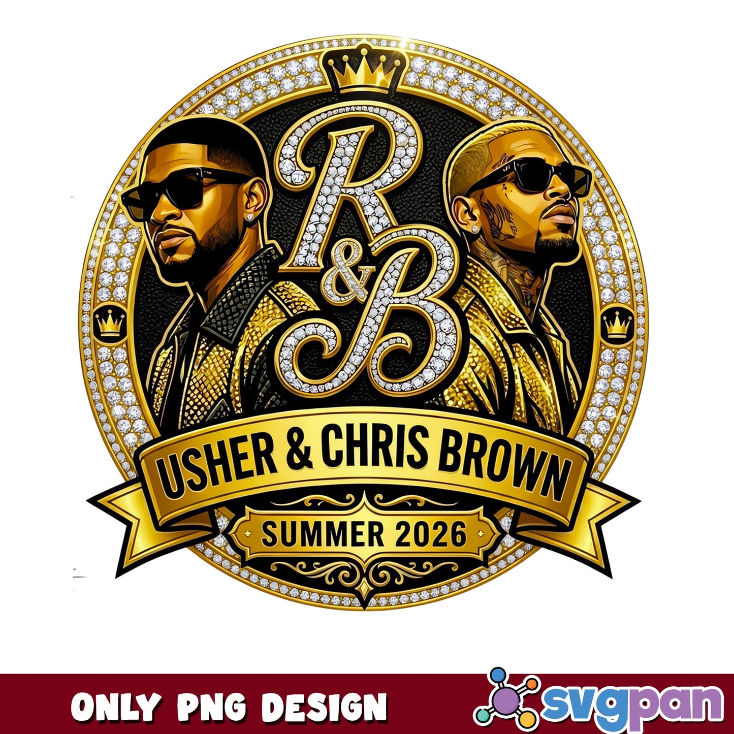 Usher And Chris Brown Summer 2026 PNG, RnB Kings PNG, Concert Tour PNG