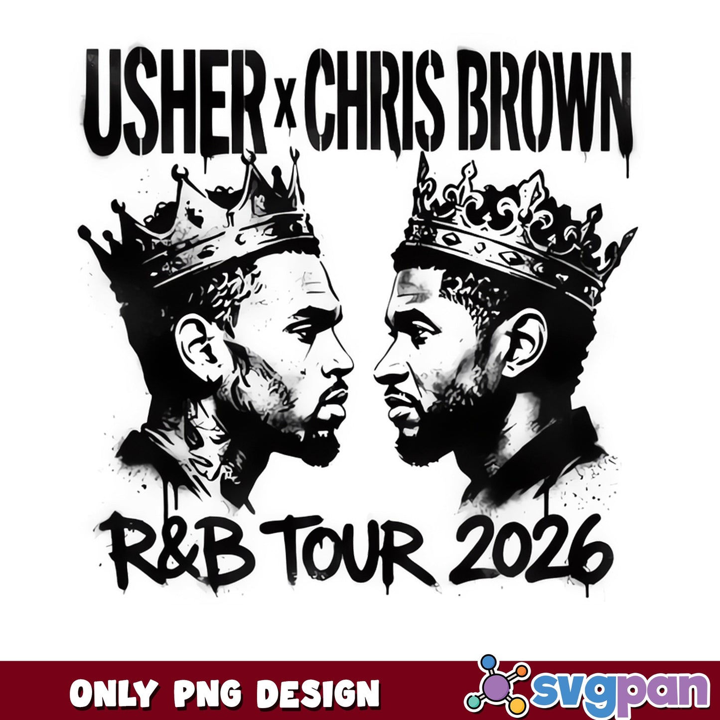Usher X Chris Brown R&B Tour 2026 PNG, Music Tour PNG, Rap PNG