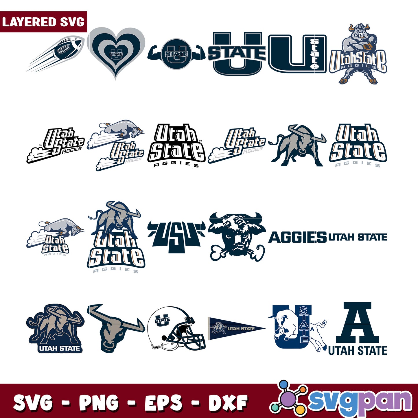 Utah State Aggies SVG Bundle