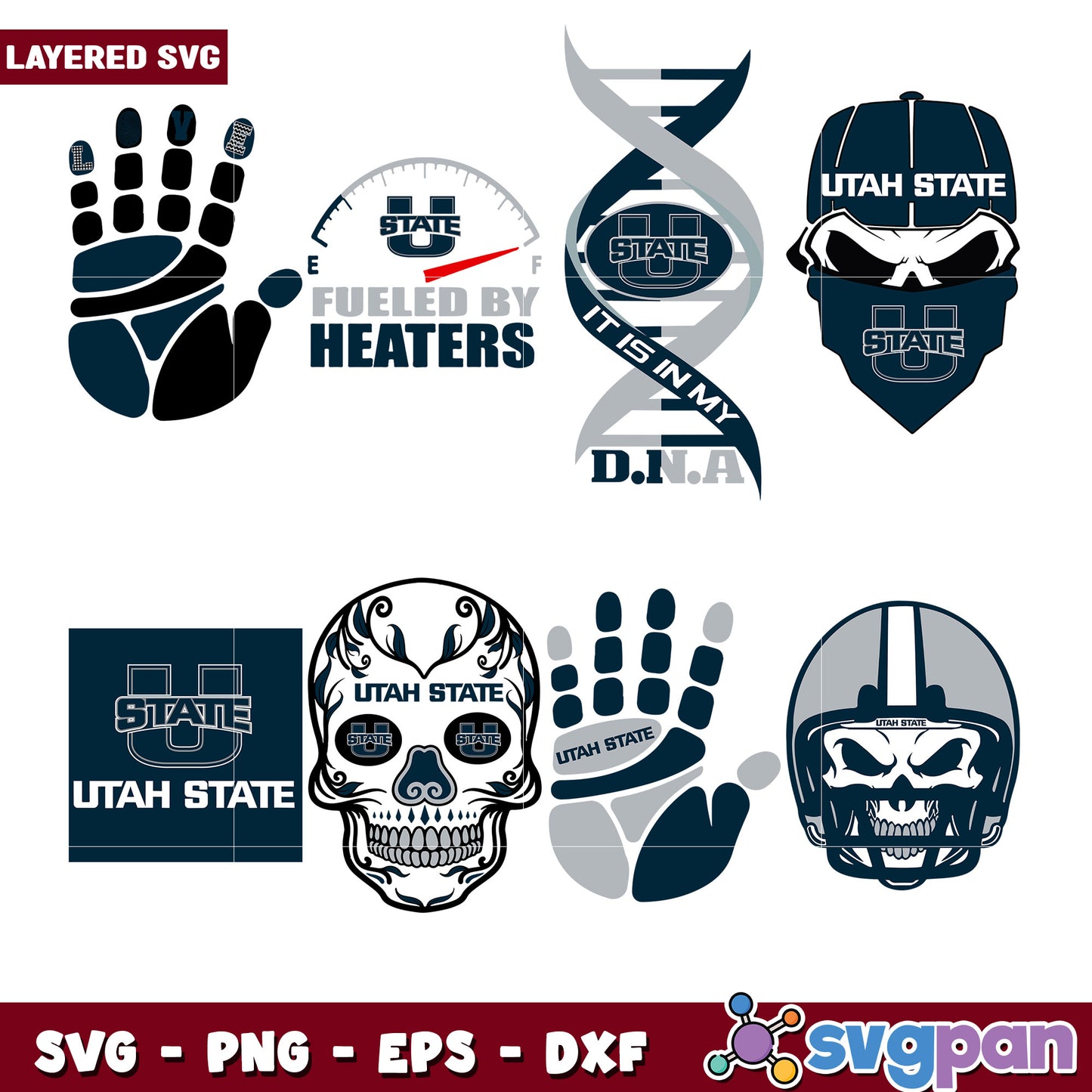 Utah State Aggies SVG Bundle Layered Designs