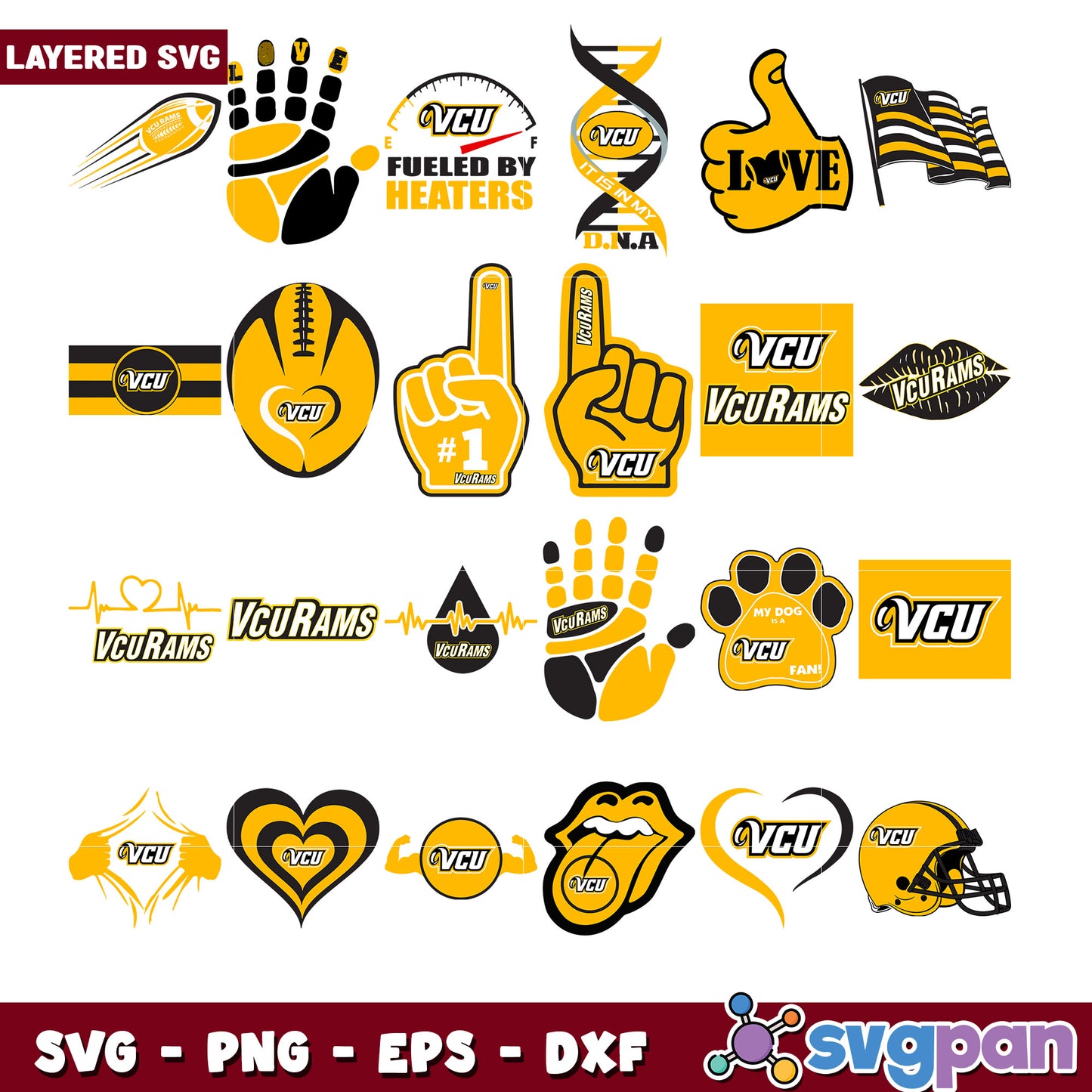 VCU Rams Fan Bundle SVG for Creative Projects