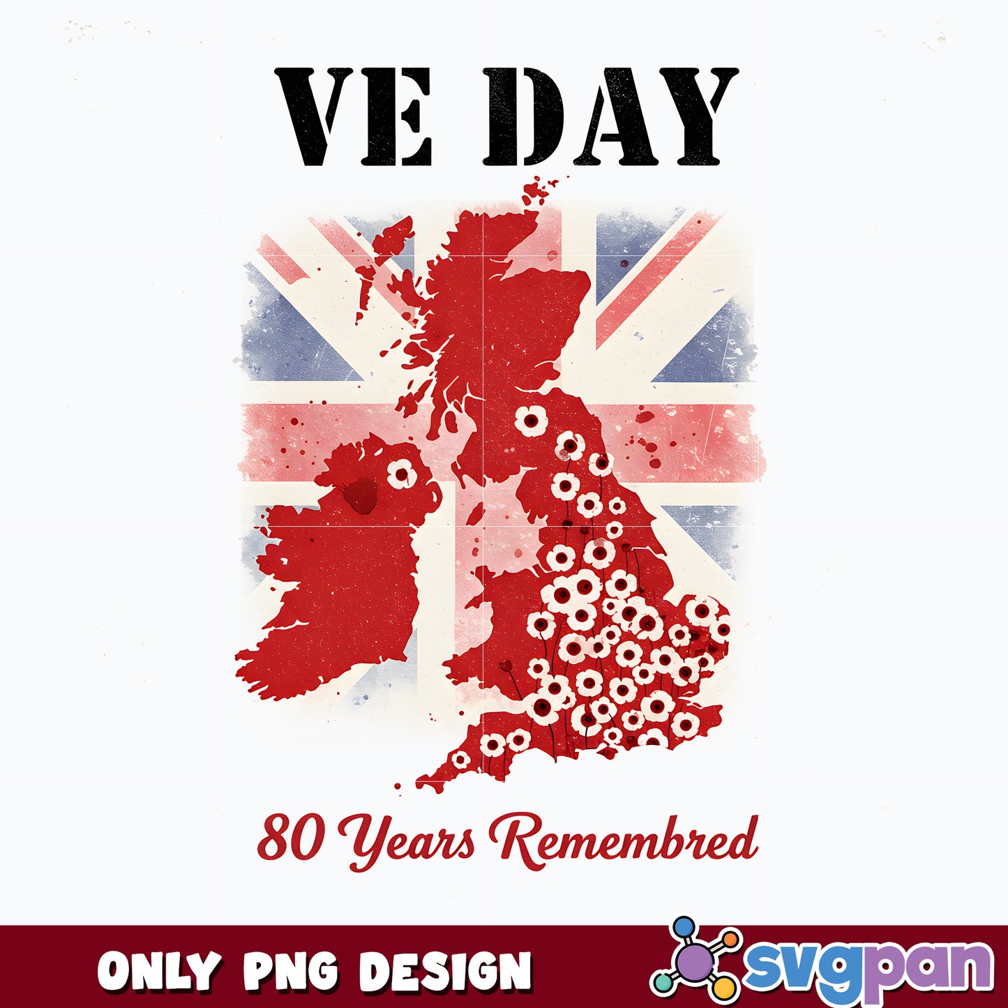 VE Day 80 year remembered png, VE Day png