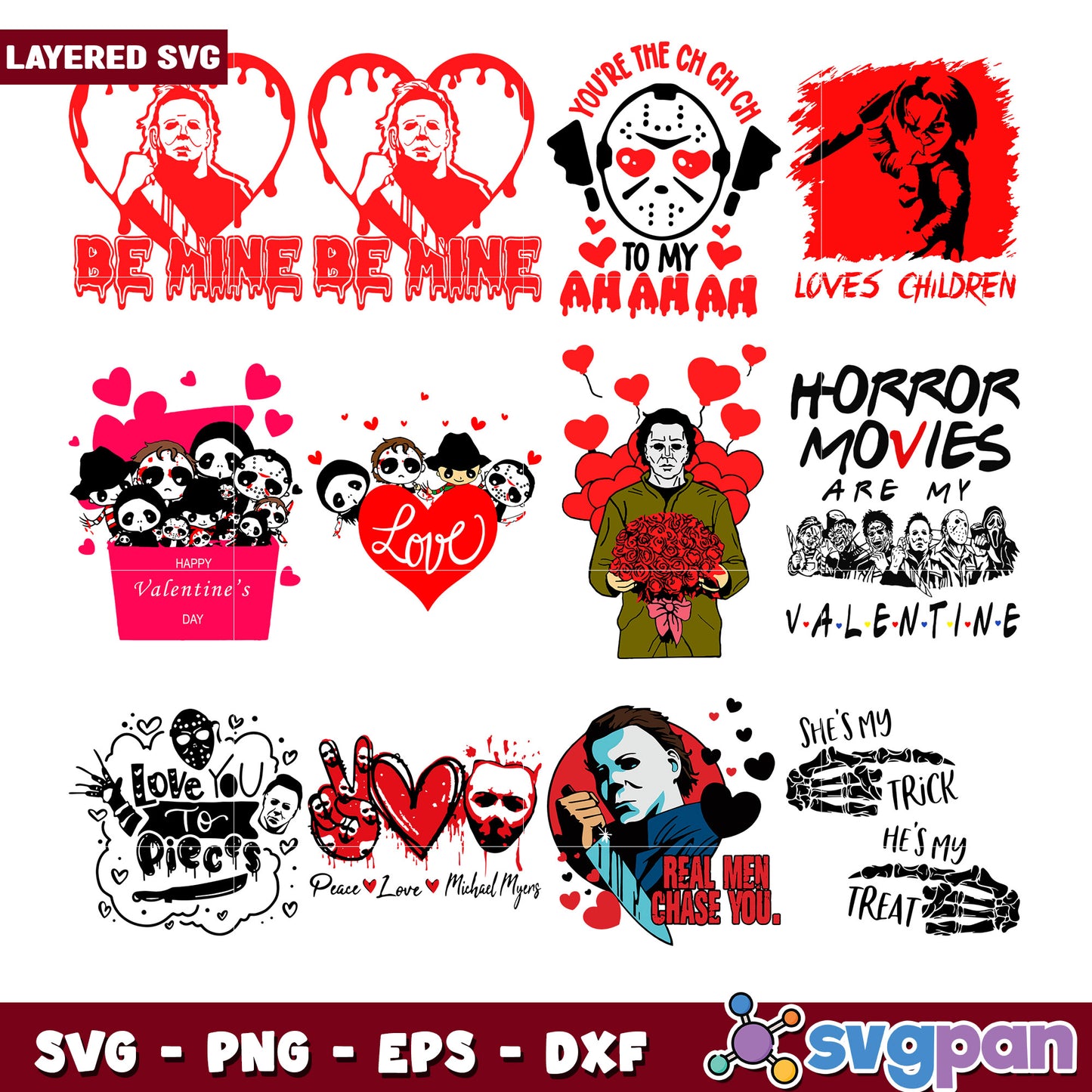 Valentine Horror Movie SVG Bundle for Creatives
