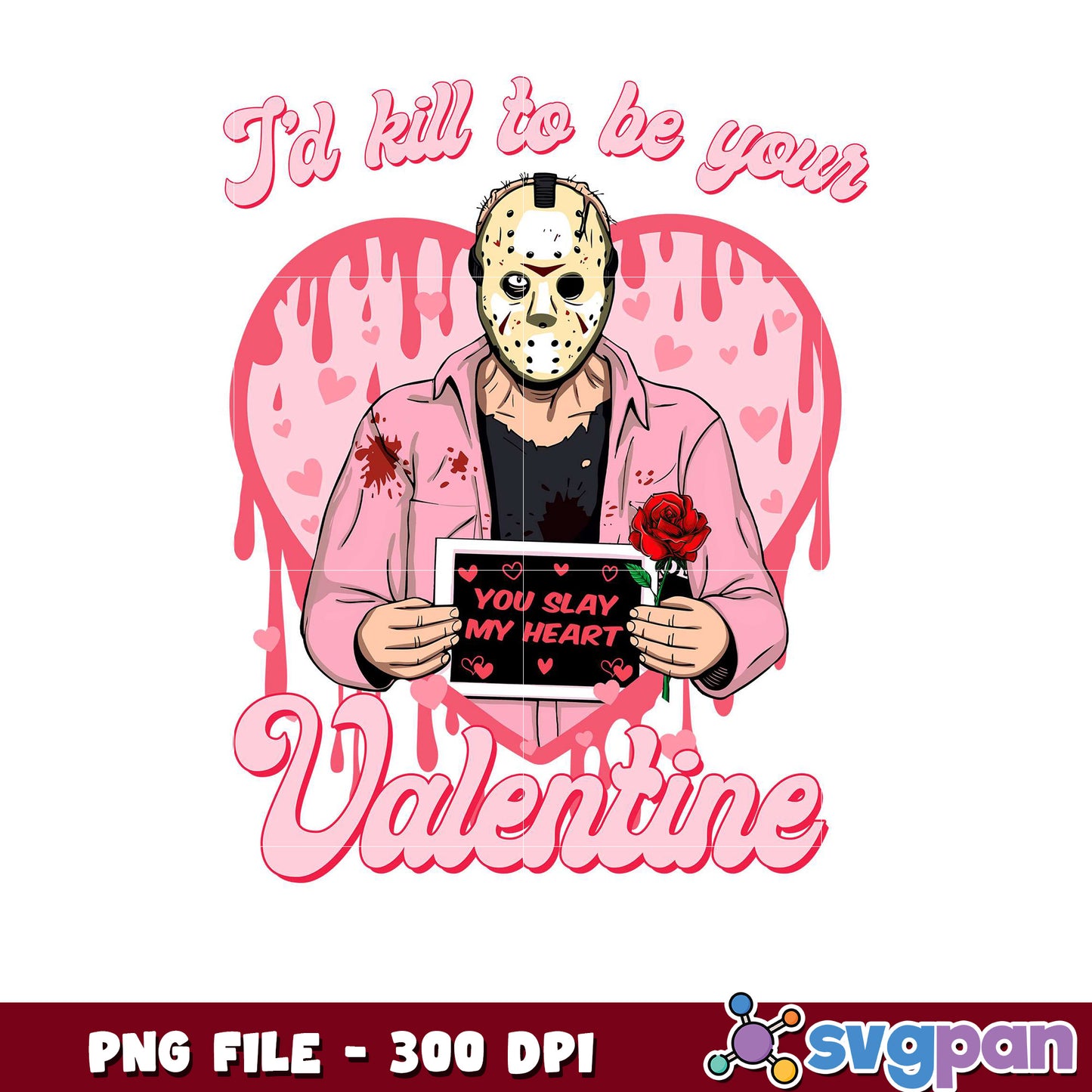 Valentine design with horror theme, perfect for gifts