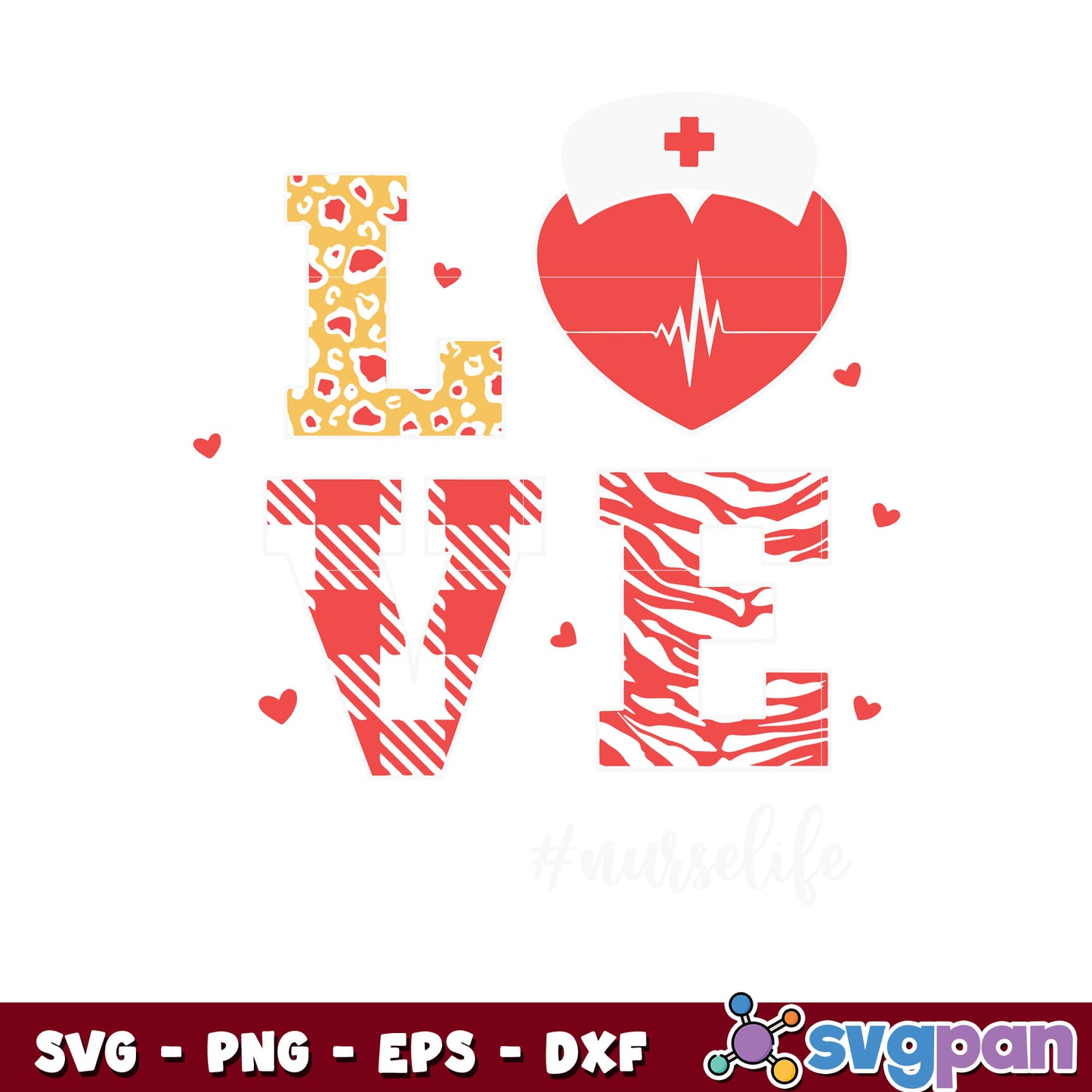 Valentine love nurse life svg, nurse life svg, nurse valentine svg