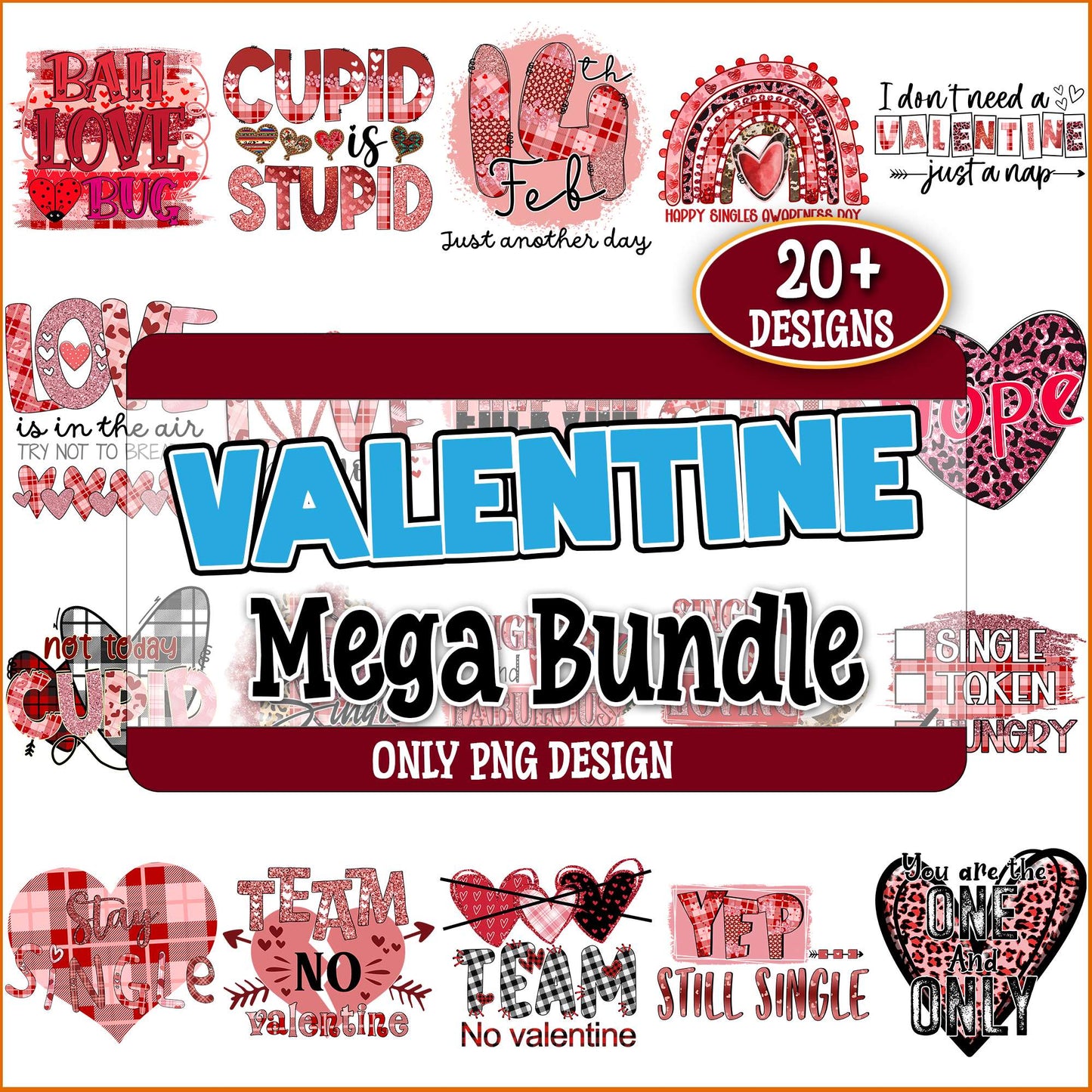 Valentine quotes png bundle