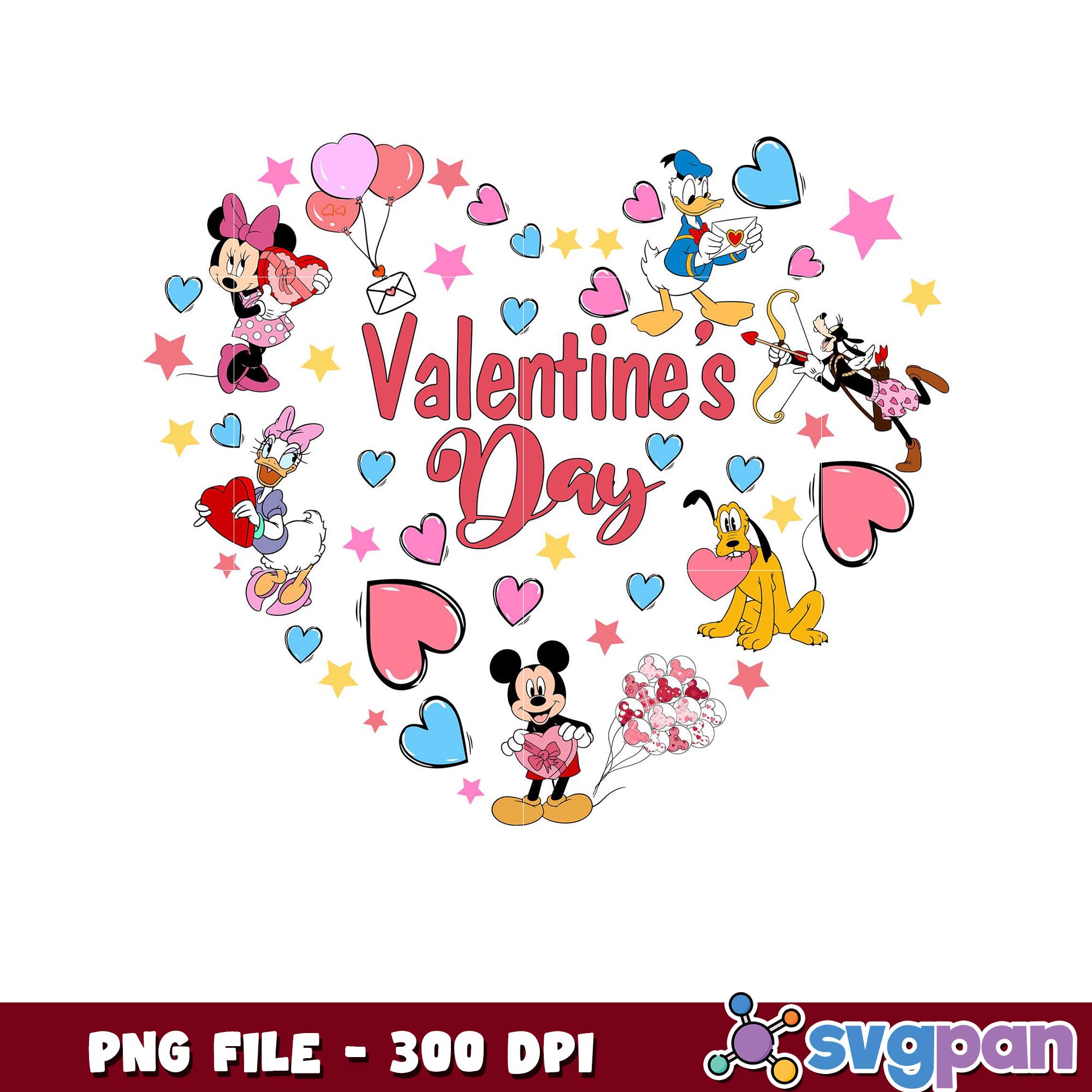 Valentines Day PNG design with Disney characters, perfect for gifts ...