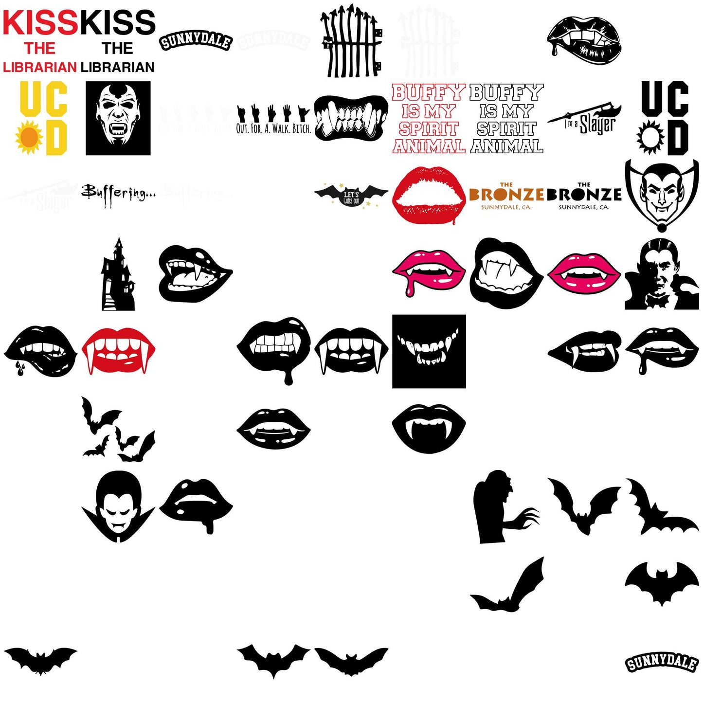 Vampire slayer symbol svg bundle, buffy the vampire slayer svg, vampire diaries svg
