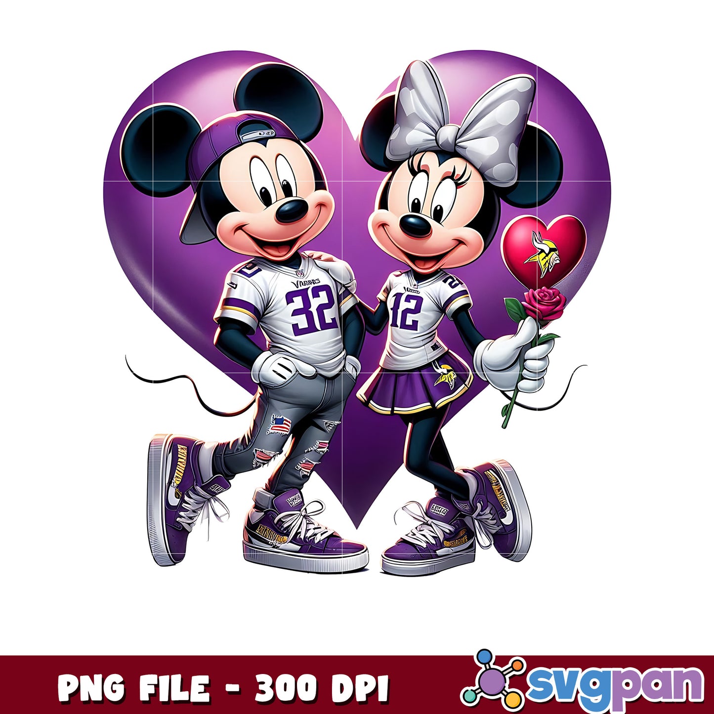Vikings mickey and minnie png, amrican football games png, nfl schedule png