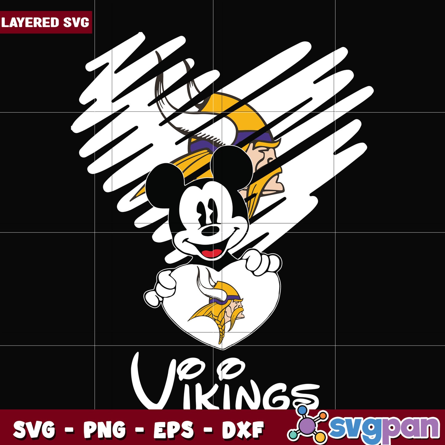 Vikings mickey heart svg, nfl divisons svg, nfl combine svg