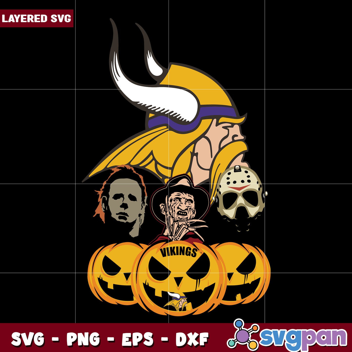 Vikings minnesota pumpkins svg, nfl teams svg, national football league svg