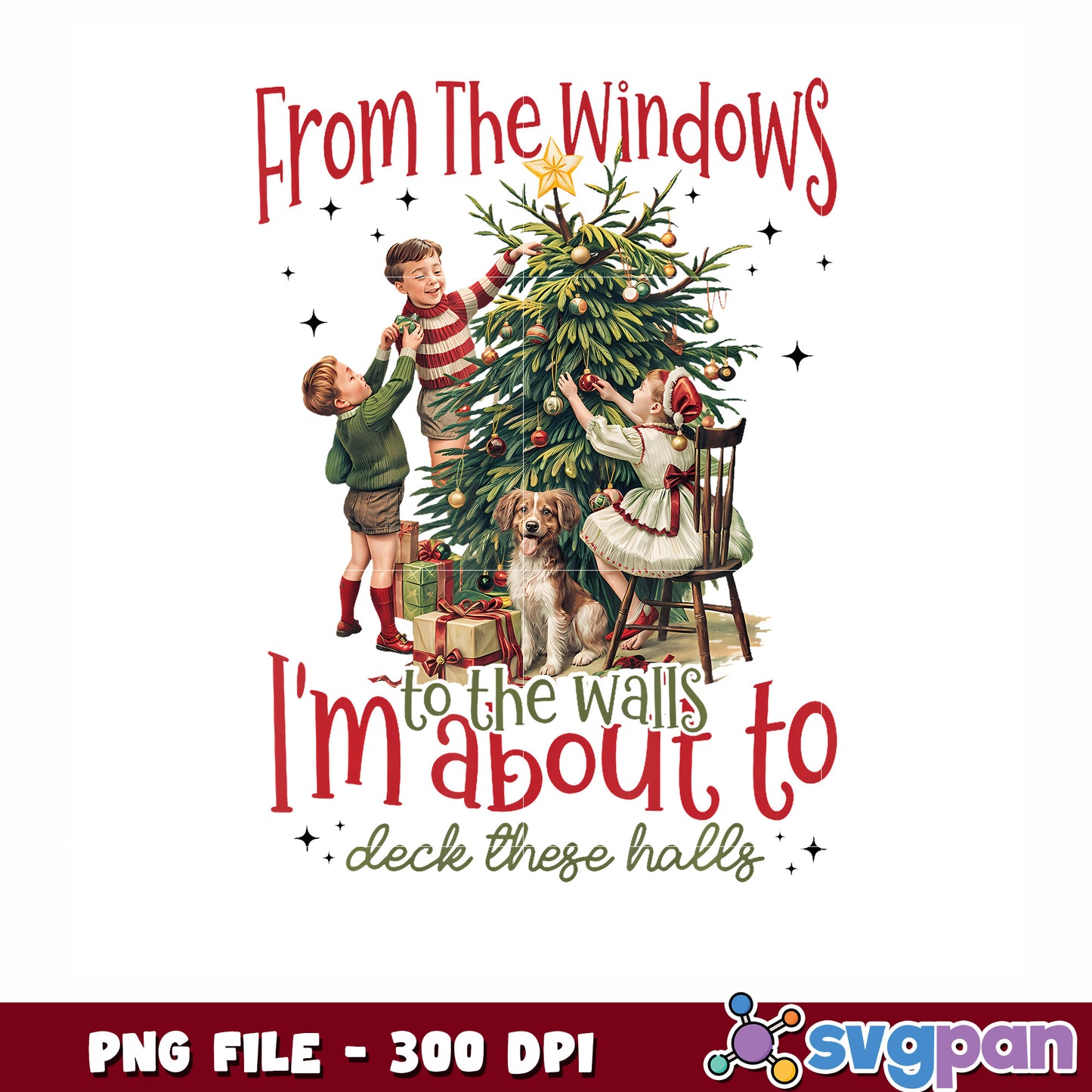 Vintage From The Windows To The Walls png, christmas characters png, cartoon png