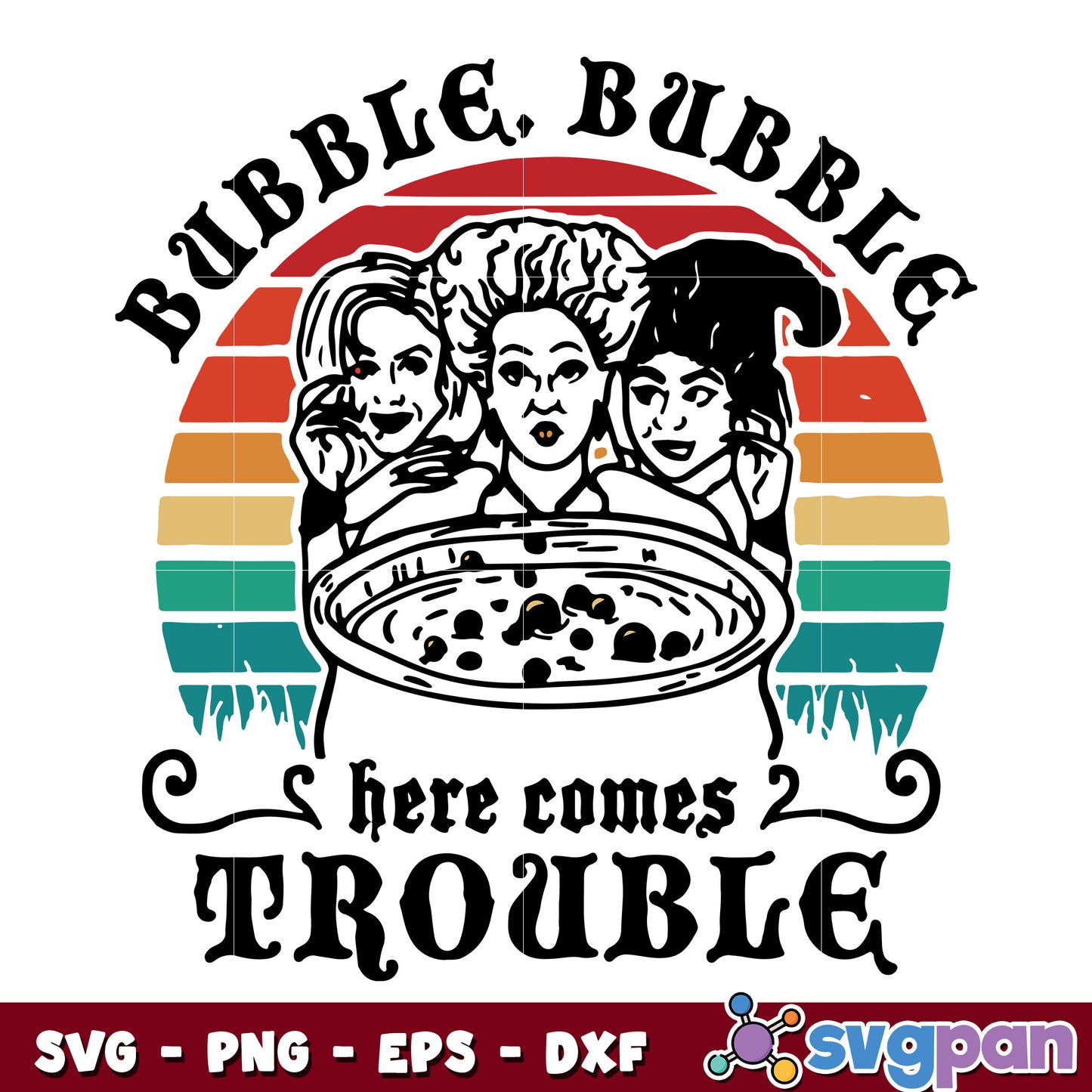 Vintage Hocus Pocus Witch svg