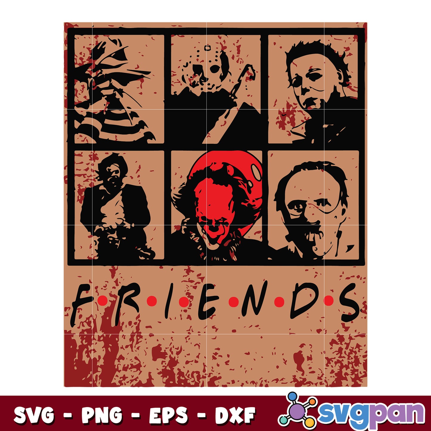 Vintage Horror Friends svg
