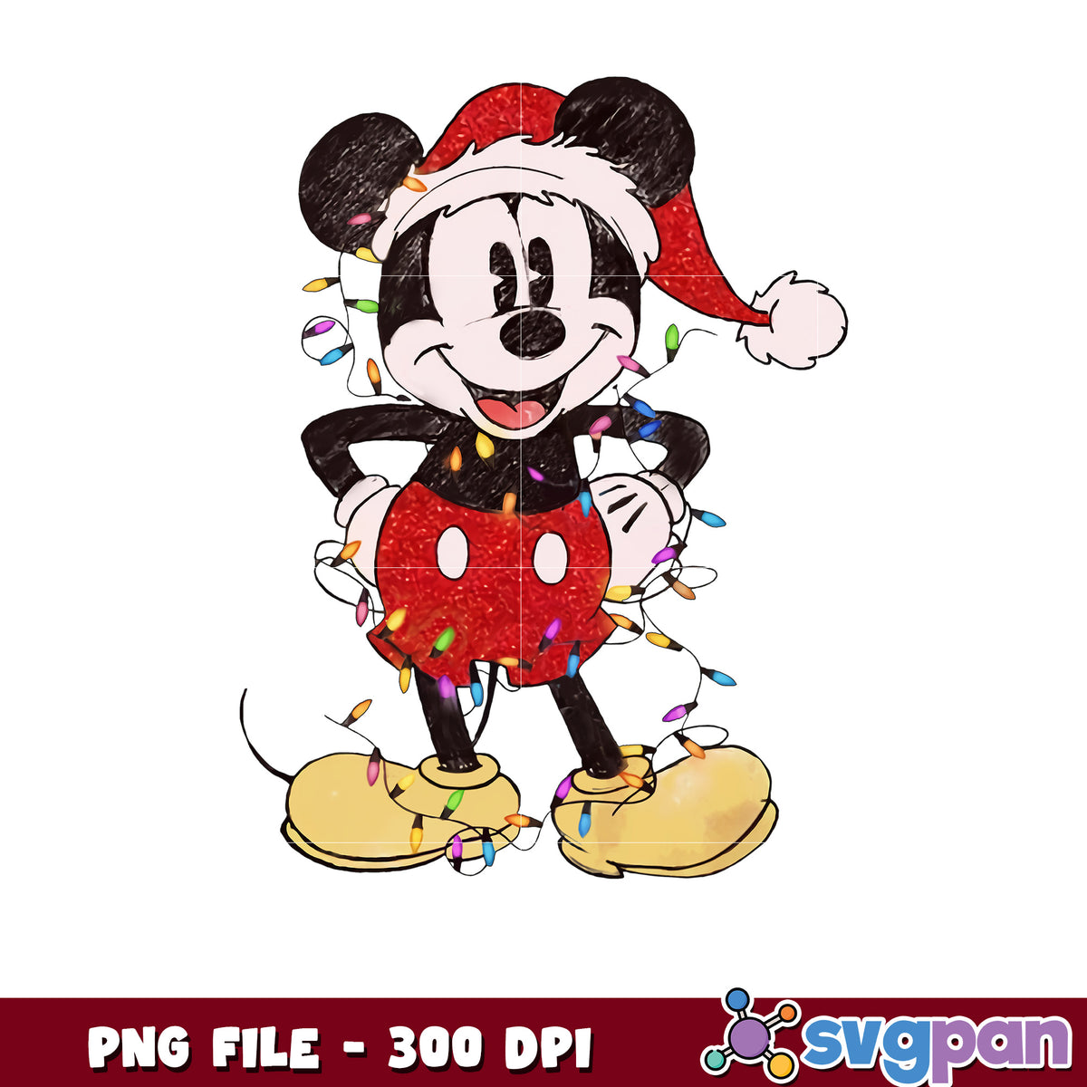 Vintage mickey png, chistmas white png, winter png