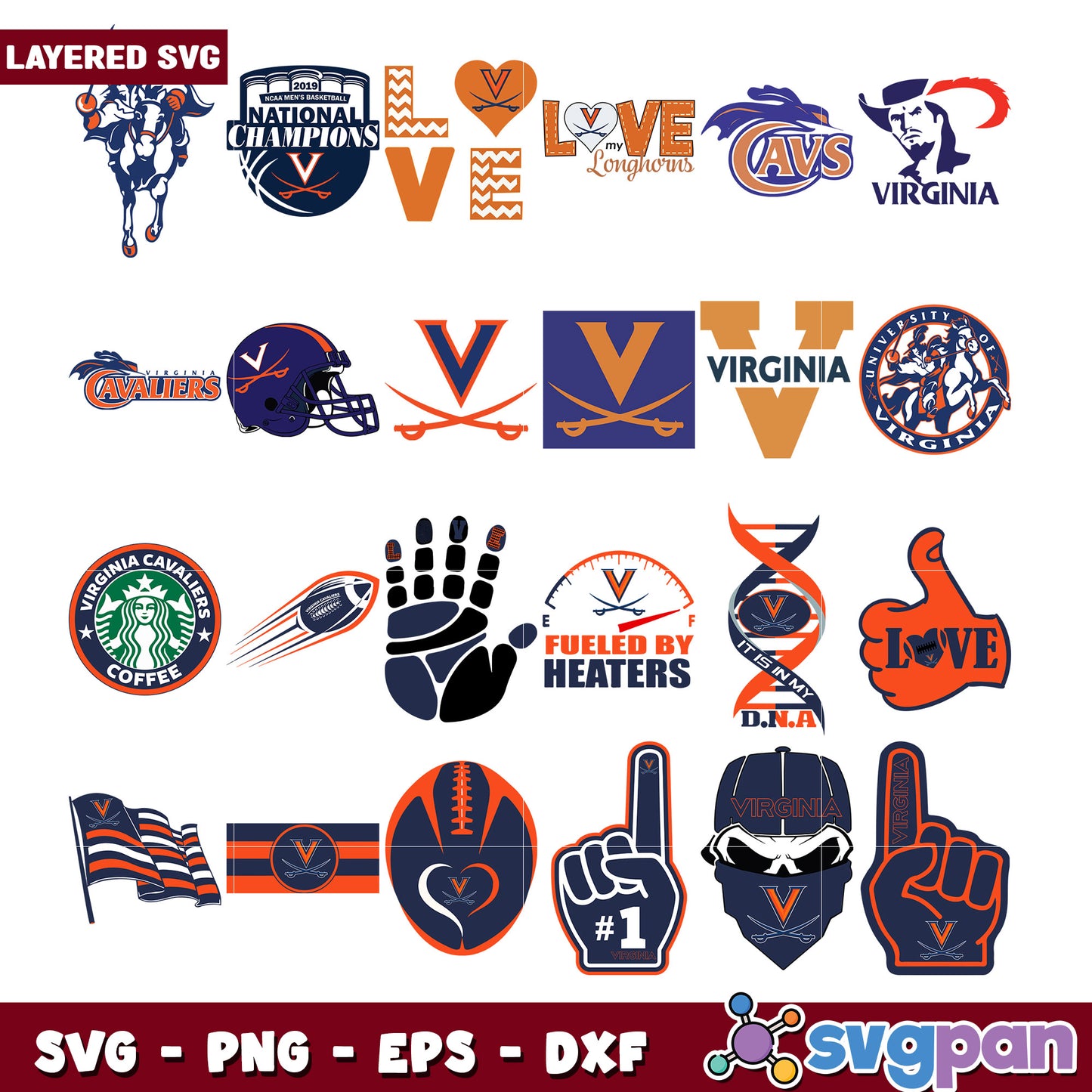 Virginia Cavaliers SVG Bundle for Creative Projects