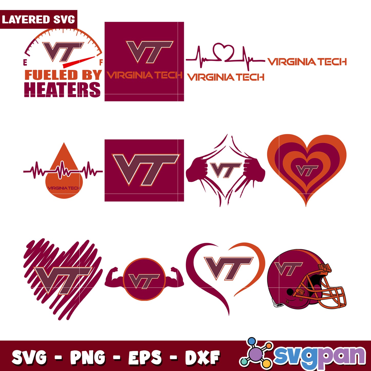 Virginia Tech SVG Bundle for Crafting Projects