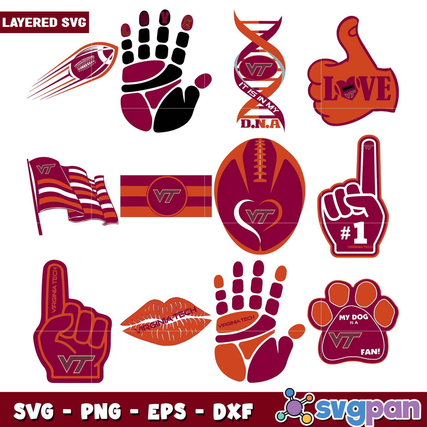 Virginia Tech Sports Bundle SVG for Fans and Crafters