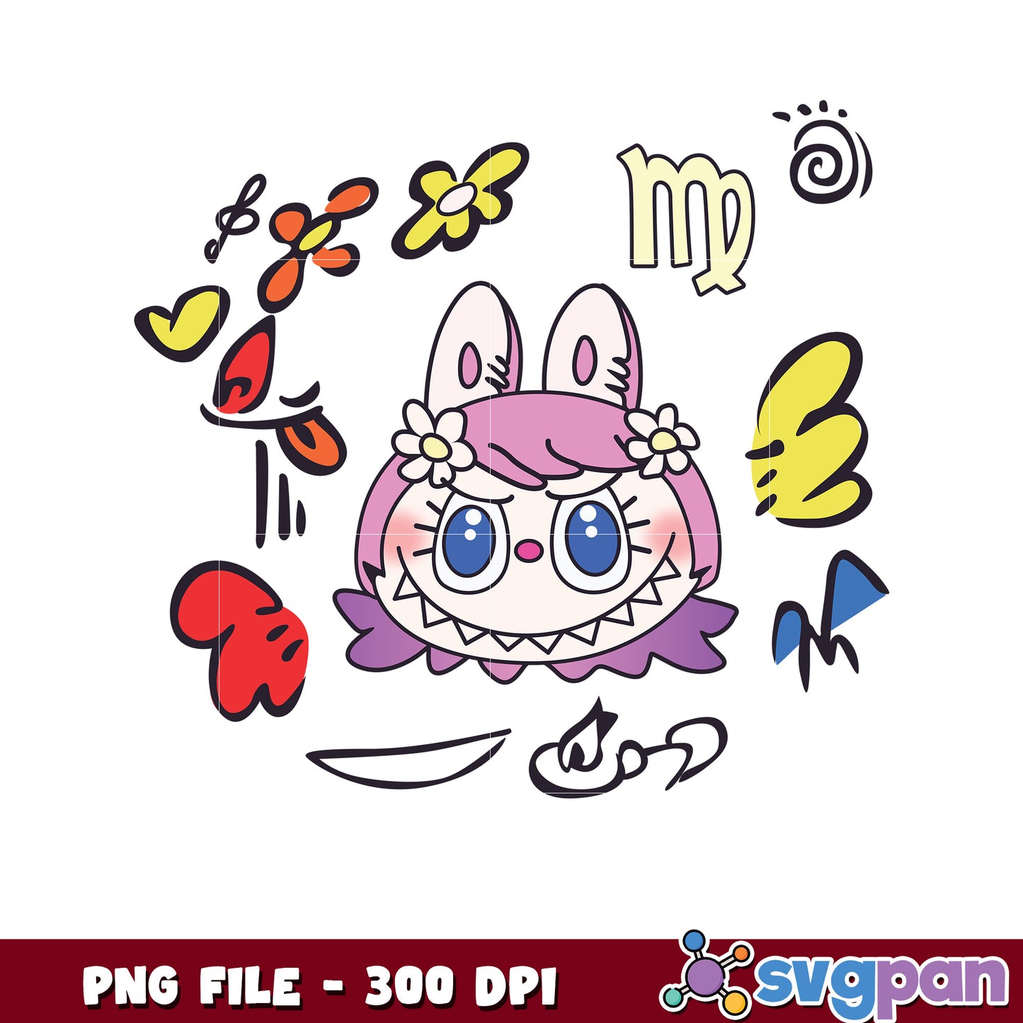 Virgo Zodiac Bunny PNG Clipart 300 DPI