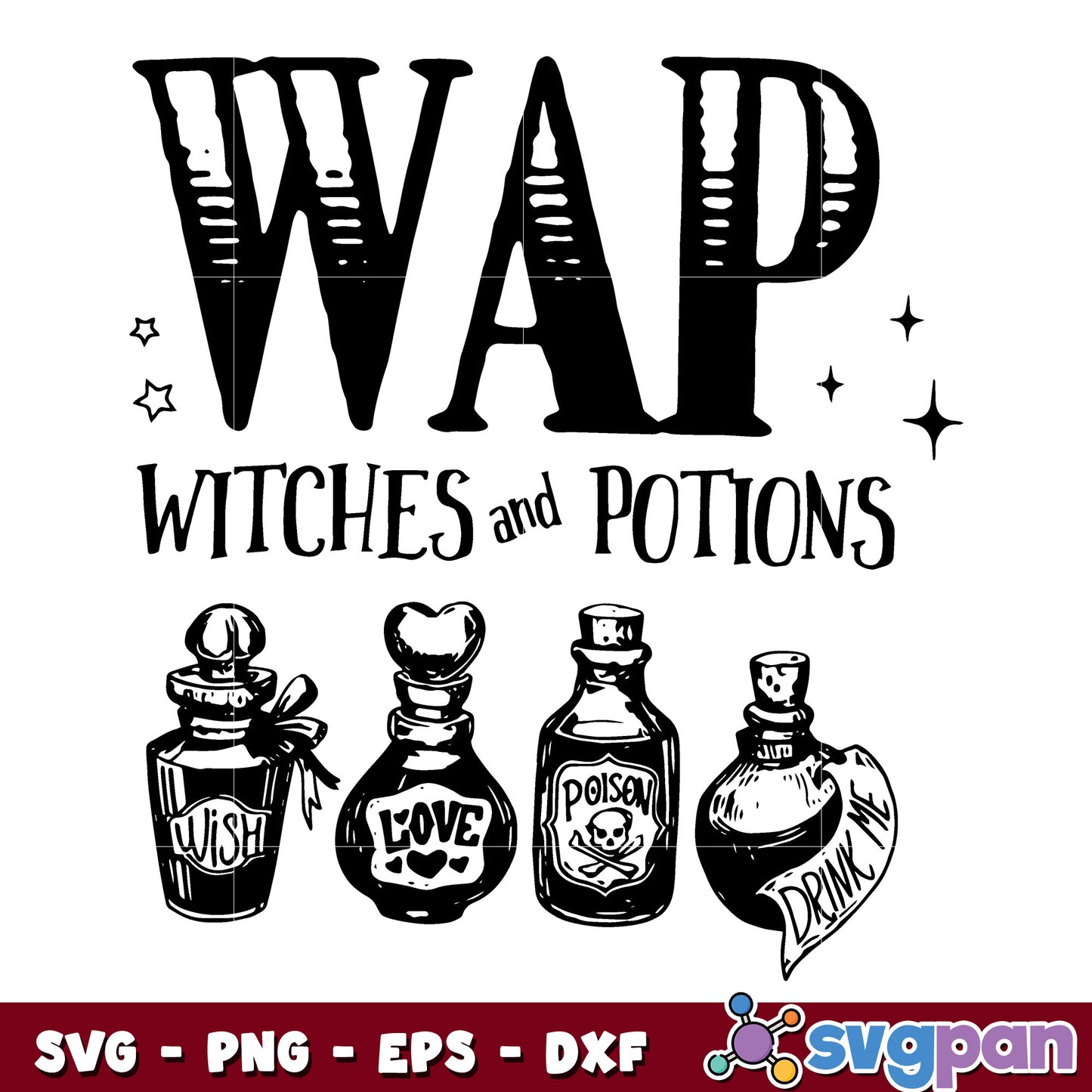 WAP Witches And Potions Bleached svg
