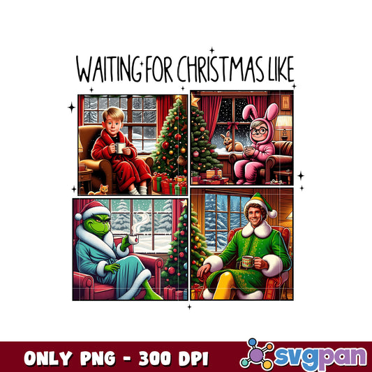 Waiting for christmas like quote design png