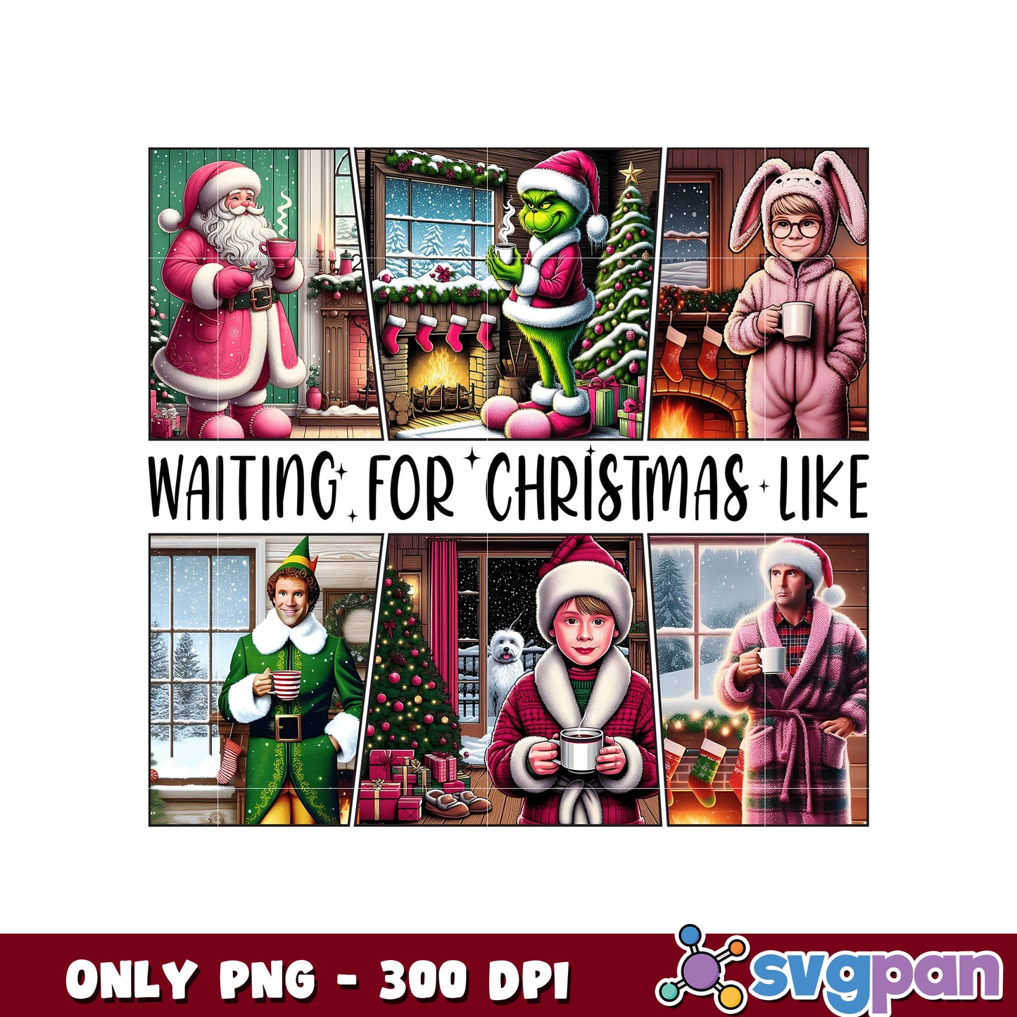 Waiting for christmas like santa claus png