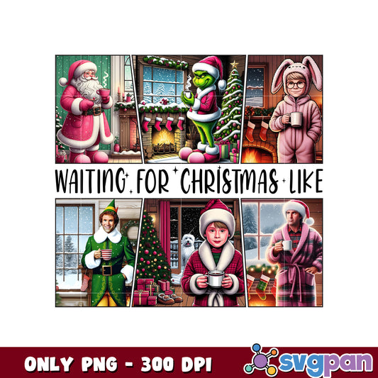 Waiting for christmas like santa claus png
