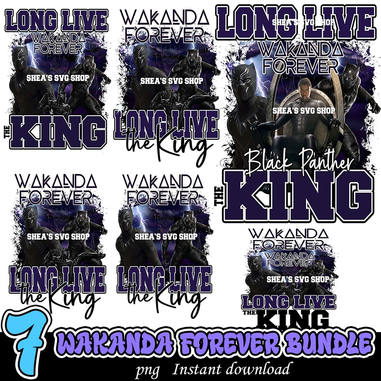 Wakanda Forever Bundle 7 PNG Designs