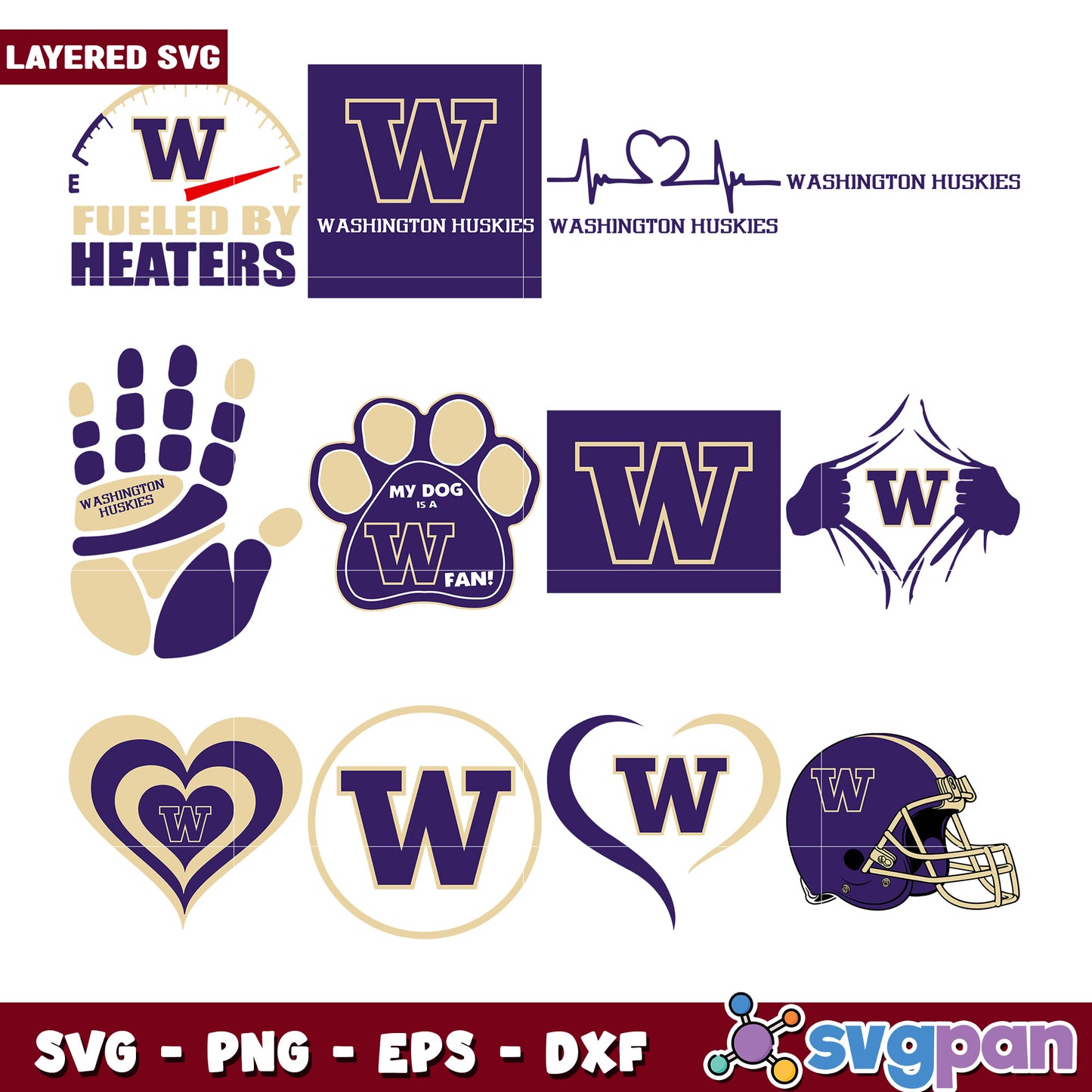 Washington Huskies SVG Bundle for Fans and Decor