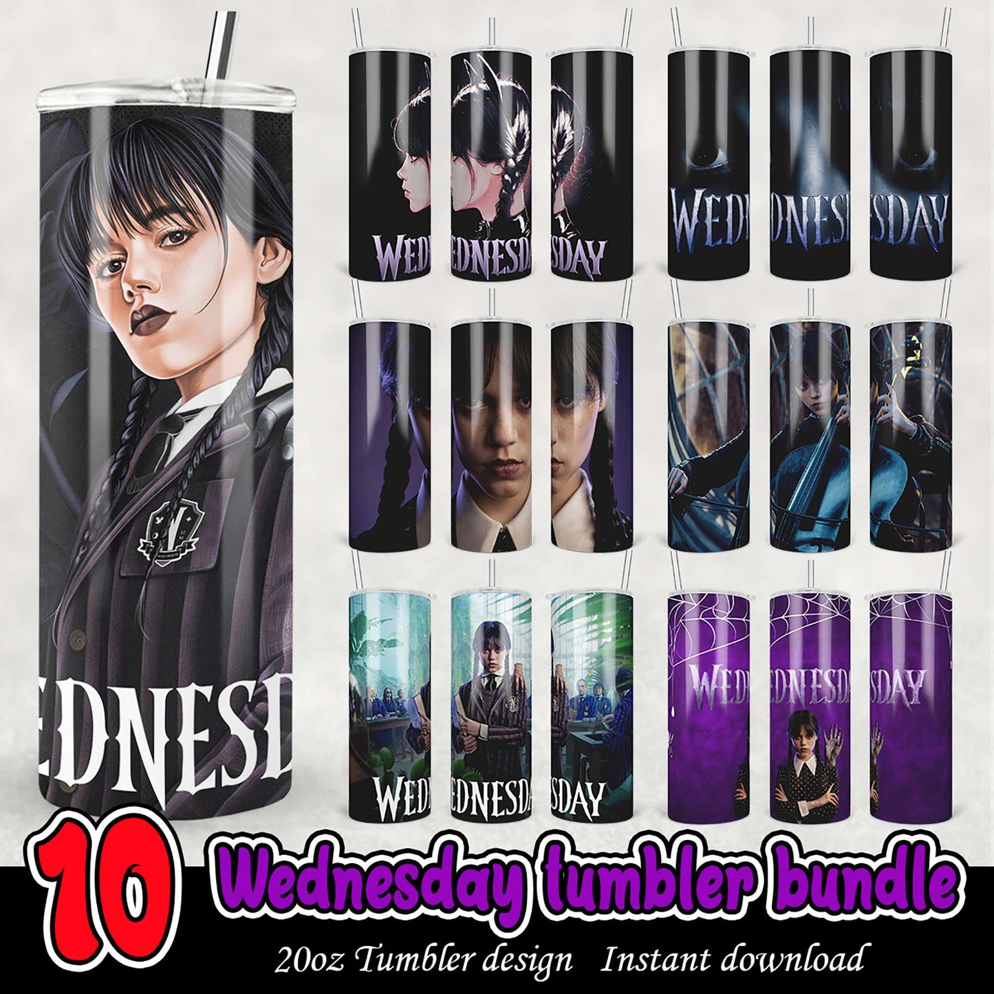 Wednesday Tumbler Bundle 10 Designs
