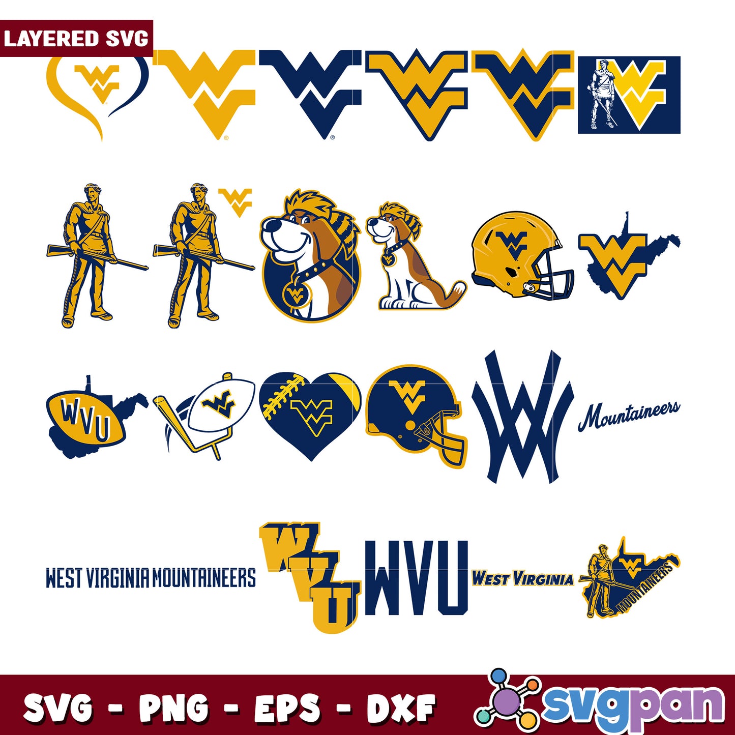West Virginia Mountaineers SVG Bundle