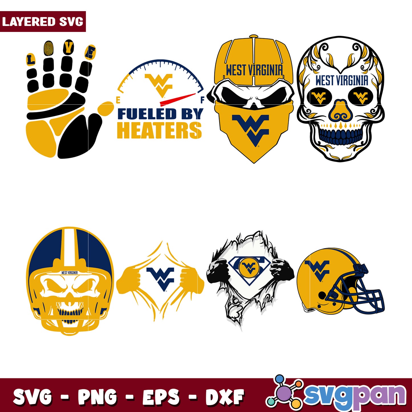 West Virginia SVG Bundle Layered Designs