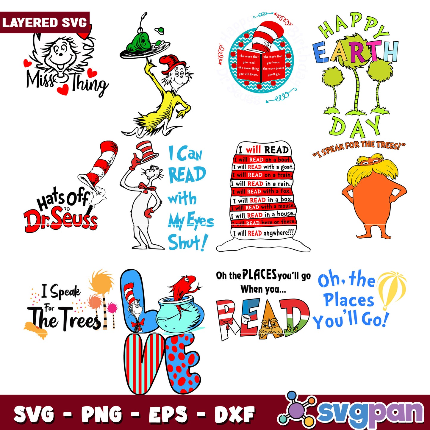 Whimsical Dr Seuss SVG Bundle for Creative Projects