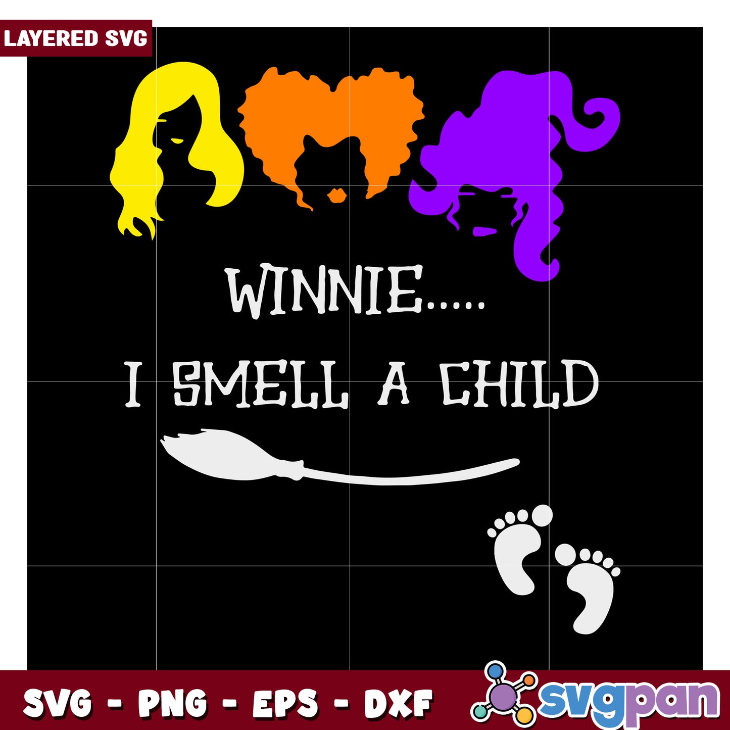 Winnie I Smell a Child SVG Design for Halloween Crafts and Gifts