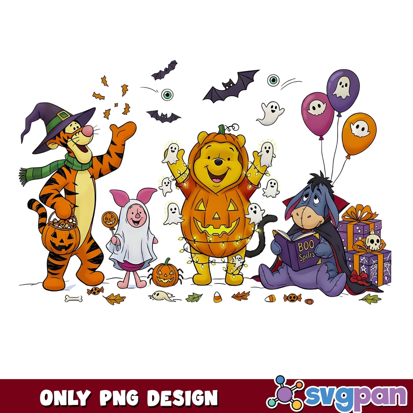 Winnie The Pooh Halloween PNG, Disney Halloween PNG, Trick Or Treat PNG
