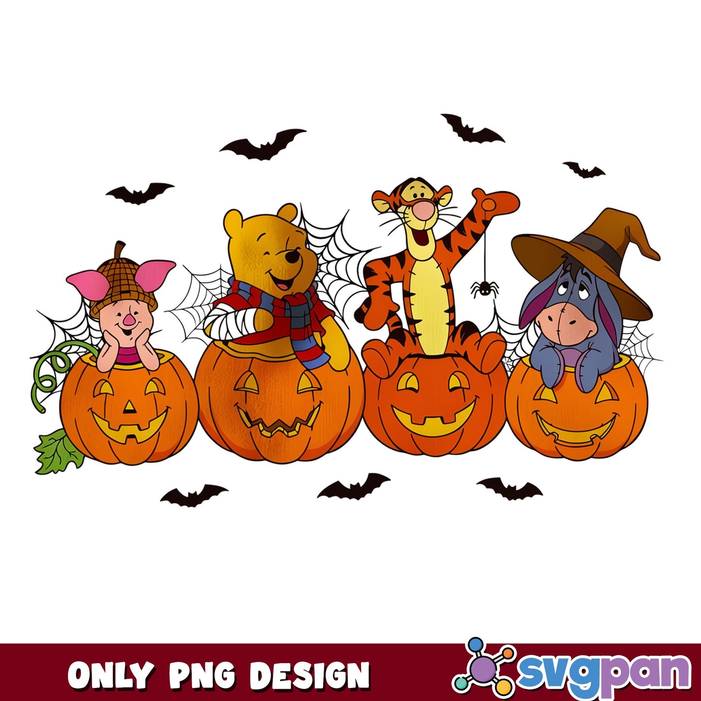 Winnie The Pooh Halloween PNG, Pooh And Friends PNG, Halloween Pumpkin PNG