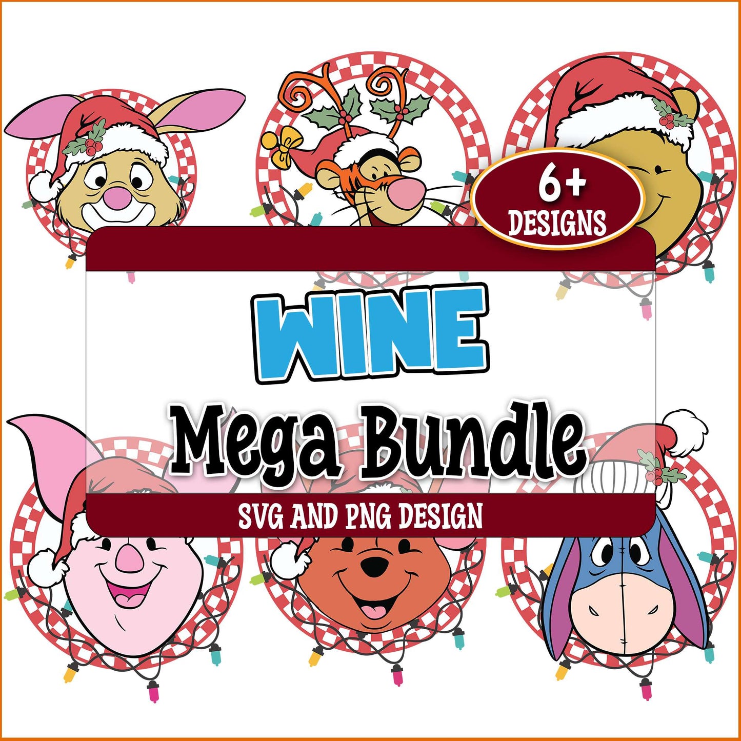 Winnie pooh christmas svg bundle