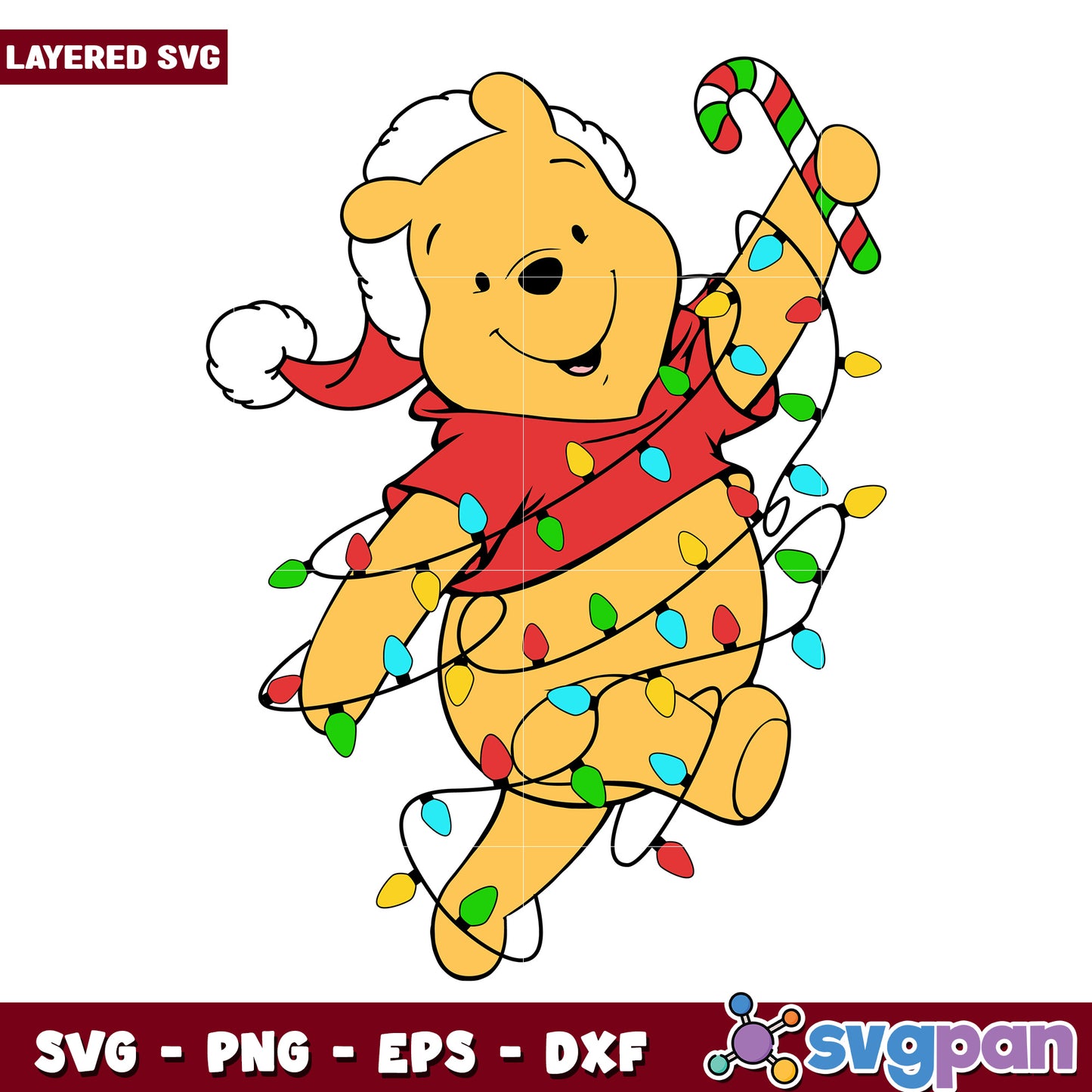 Winnie the pooh svg, disney world svg, christmas design svg