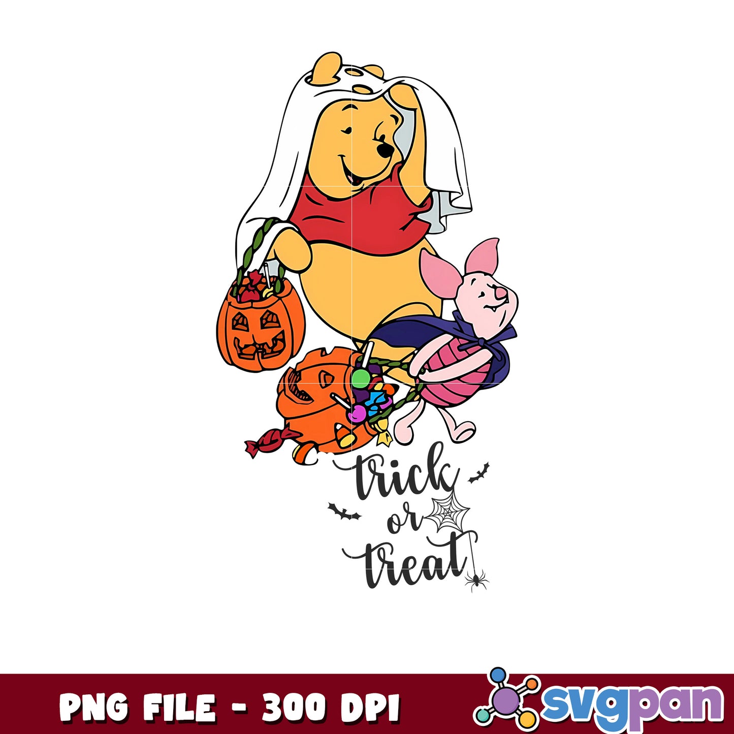Winnie trick or treat png, halloween winnie the pooh png, halloween costumes png