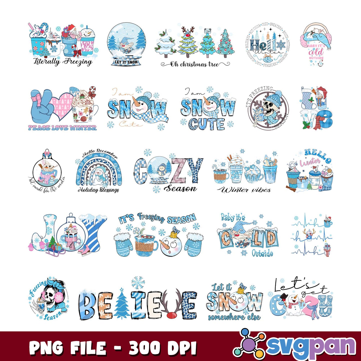 Winter Bundle PNG Sublimation Designs
