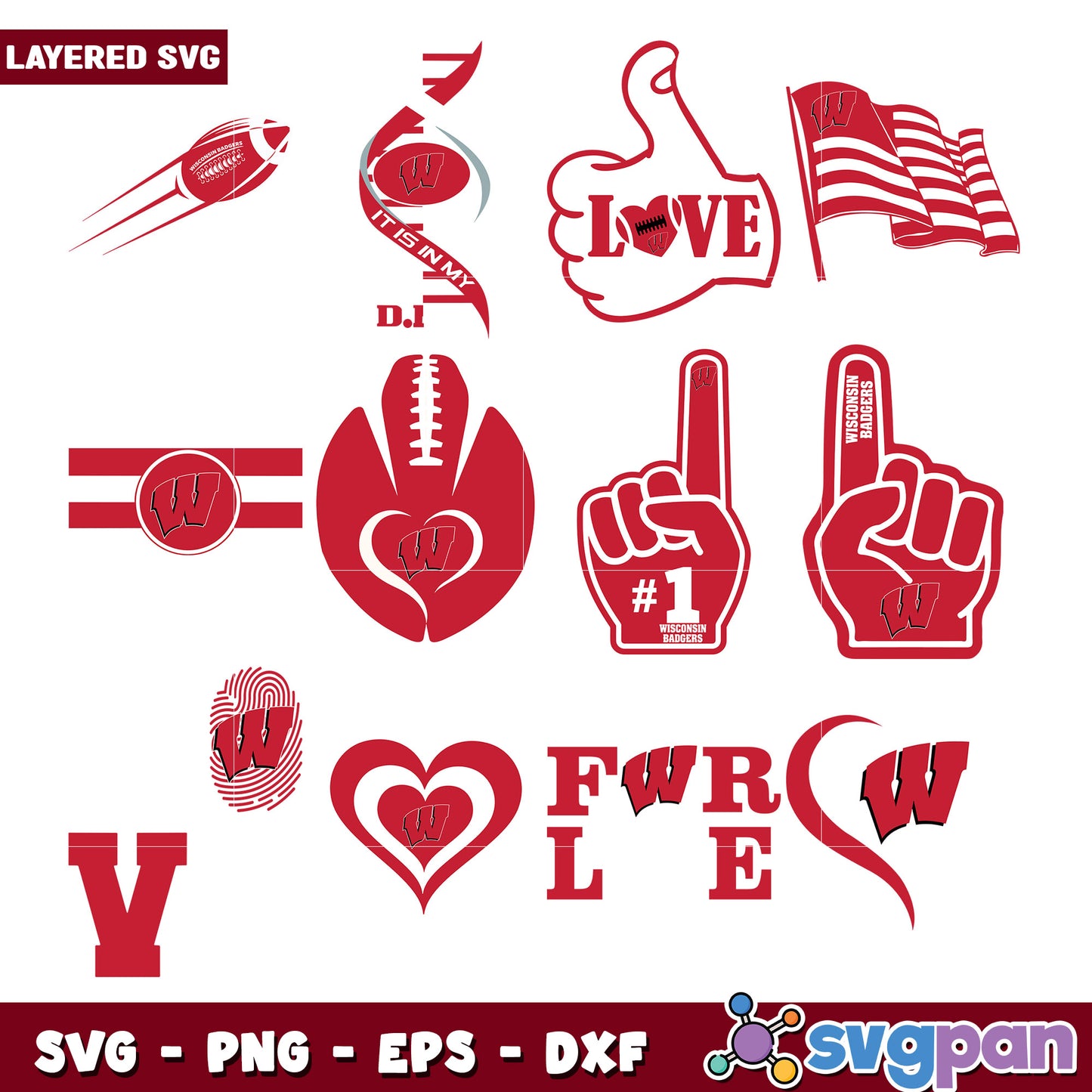 Wisconsin Badgers SVG Bundle for Crafting Projects