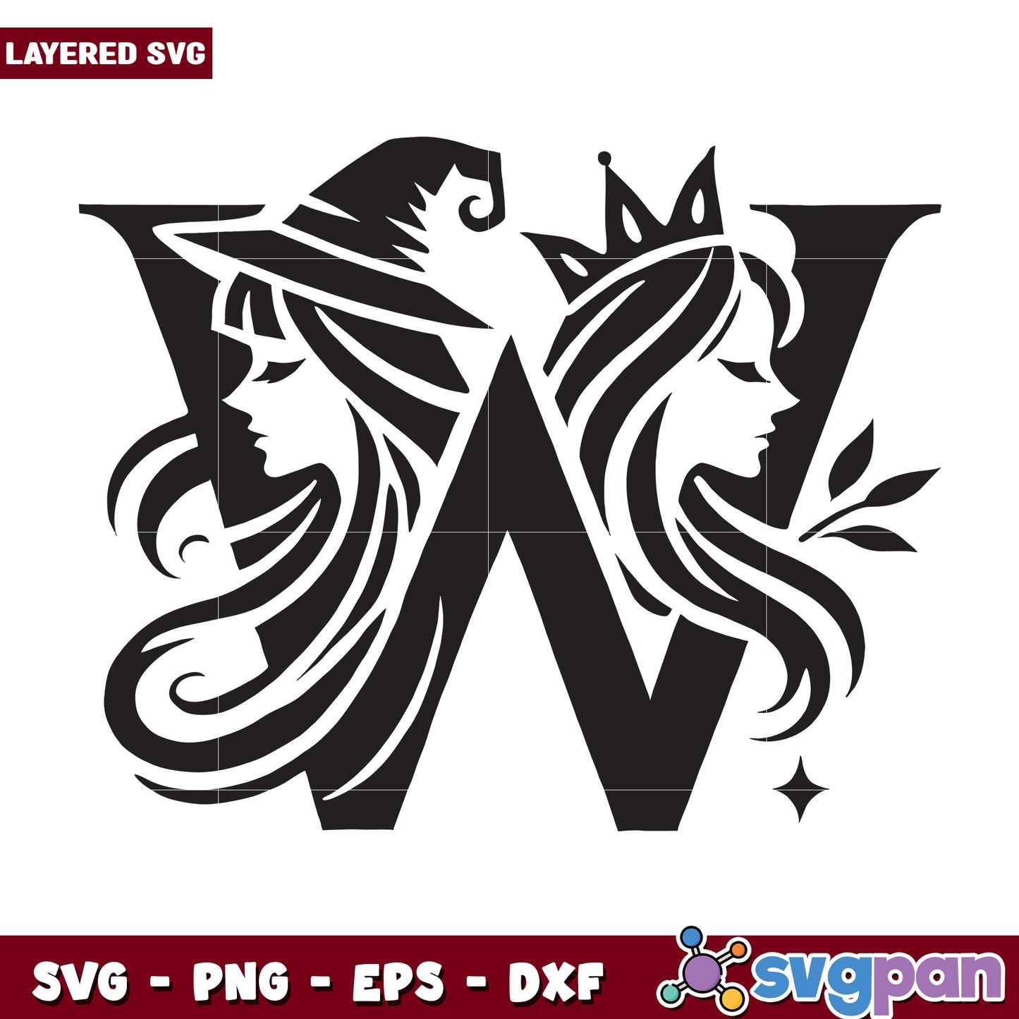 Witch Queen Letter W SVG Logo