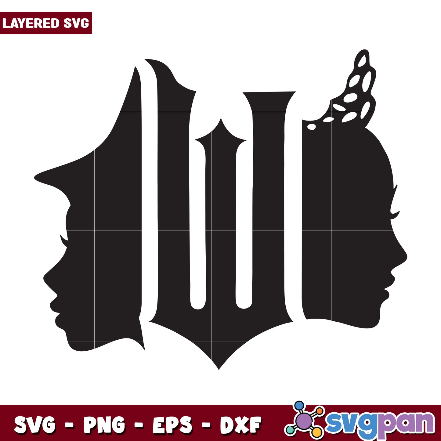 Woman Face Profile Letter W Logo SVG