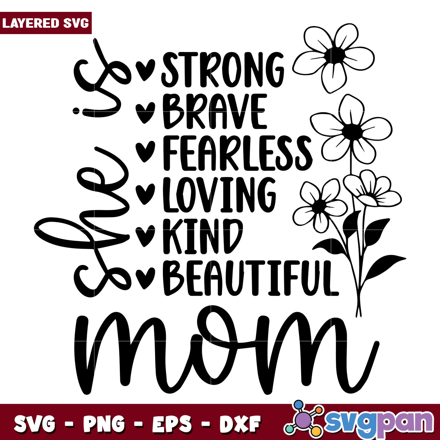 Wonderful characteristics of mom svg, best mom ever quote svg, loving mother svg