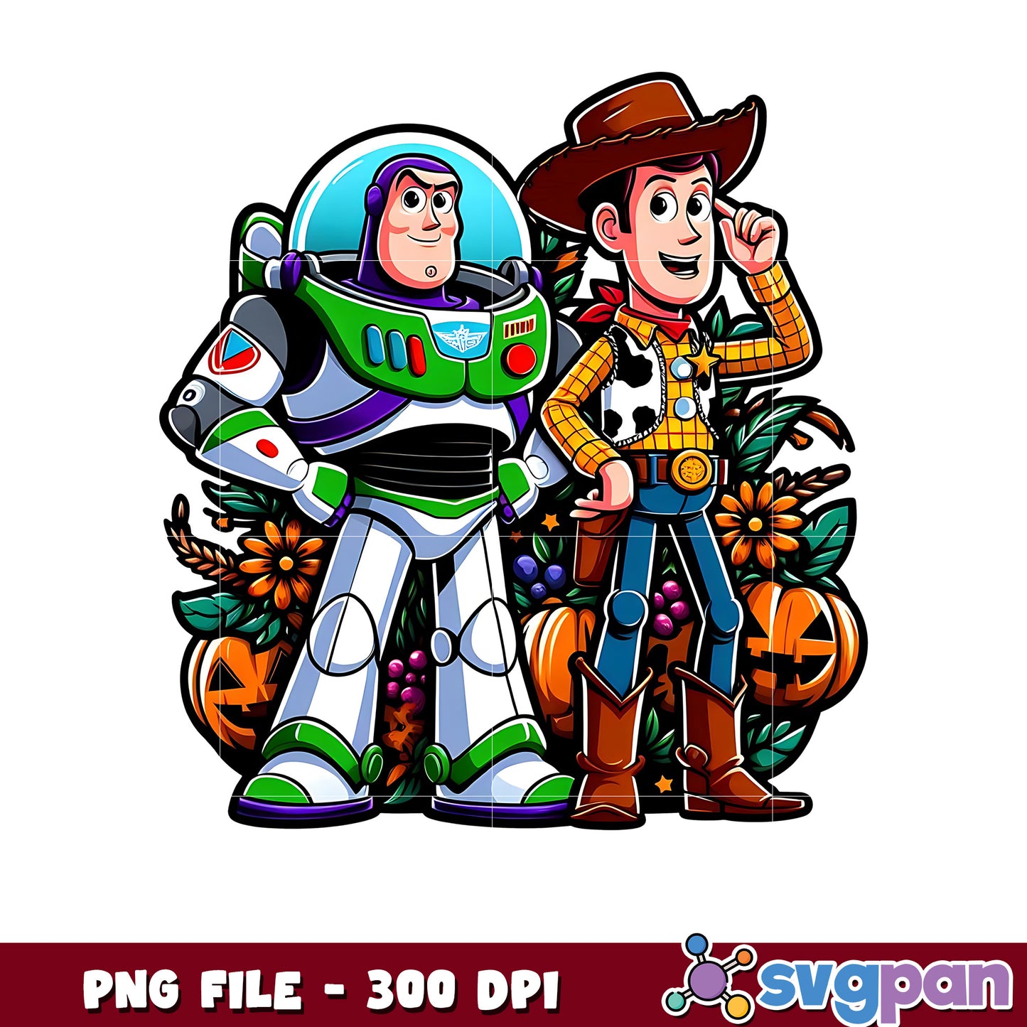 Woody and buzz png, spooky season png, halloween cartoons png