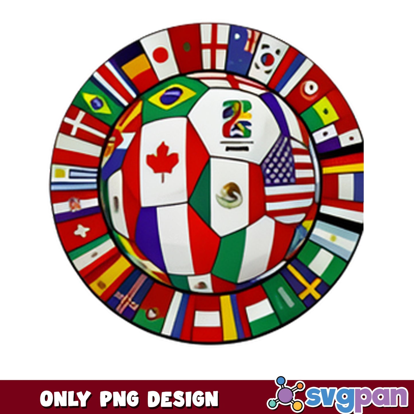 World Cup Soccer Ball With Flags PNG, Football PNG, Soccer PNG