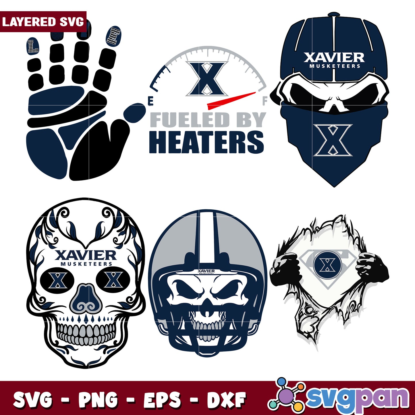 Xavier Muskateers SVG Bundle 5 Layered Designs